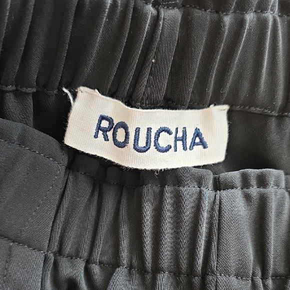 Roucha Pants - Barrel Balloon Black Front Back Seam Ankle-Length Pants Medium B
